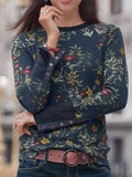 Langarm Lässige Shirts mit Blumenmuster