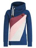 Langarm Farbblock Baumwollgemisch Sweatshirt