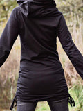 Schwarz Retro Langarm Sweatshirt