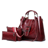 Vintage Große Kapazität Leder Schultertasche