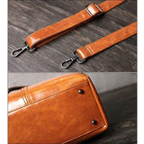 Leder Klassisch Tote Taschen Umhängertasche Braun