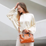 Leder Klassisch Tote Taschen Umhängertasche Braun