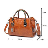 Leder Klassisch Tote Taschen Umhängertasche Braun