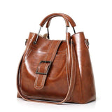 Vintage Große Kapazität Leder Schultertasche