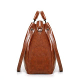 Vintage Große Kapazität Leder Schultertasche