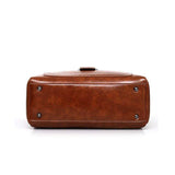 Vintage Große Kapazität Leder Schultertasche