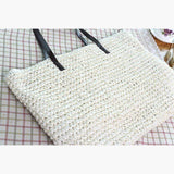 Gewebte Stroh Sommerstrand Schultertaschen