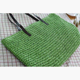 Gewebte Stroh Sommerstrand Schultertaschen