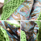 Gewebte Stroh Sommerstrand Schultertaschen