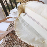 Stroh Gewebt Sommer Boho Rund Große Kapazität Schultertaschen