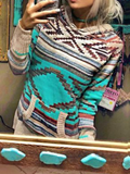 Große Größen Böhmischer Kapuzenpullover aus Baumwolle