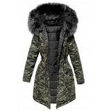 MALIA™: Camouflage Mit Fellkapuze Warmer Winter Jacke