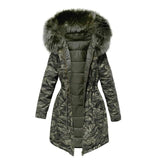 MALIA™: Camouflage Mit Fellkapuze Warmer Winter Jacke