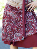 Rosarot Retro Baumwollgemisch Blumenmuster Rock