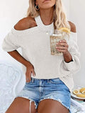 Trägerloser Pullover mit rundem Hals