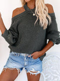 Trägerloser Pullover mit rundem Hals