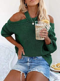 Trägerloser Pullover mit rundem Hals
