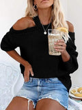 Trägerloser Pullover mit rundem Hals