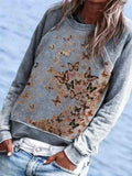 Schmetterling Langarm Print Shirts & Blusen&Shirts