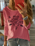 Rundhals Langarm Shirts aus Baumwollgemisch