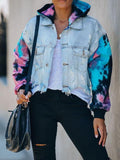 Tie-Dye Tassel Denim Jackenmantel
