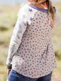 Paneeliert Lässig Langarm Shirts & Blusen&Shirts