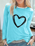 Langarm Rundhals Blusen mit Print
