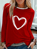 Langarm Rundhals Blusen mit Print