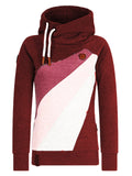 Langarm Farbblock Baumwollgemisch Sweatshirt