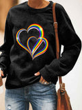 Rundhals Lässig Langarm Sweatshirt