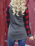 Rot Lässig Print Buchstabe Rundhals Shirts & Blusen&Shirts