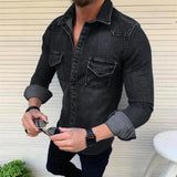 Camisa - Herren Jeans Hemd