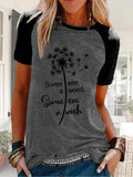 Buchstabe Kurzarm Print Lässig Blusen&Shirts