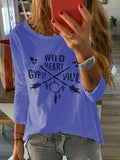 Rundhals Langarm Shirts aus Baumwollgemisch