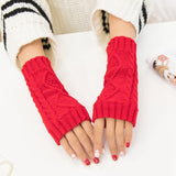Hälfte Finger Gestrickte Handschuhe
