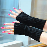 Hälfte Finger Gestrickte Handschuhe